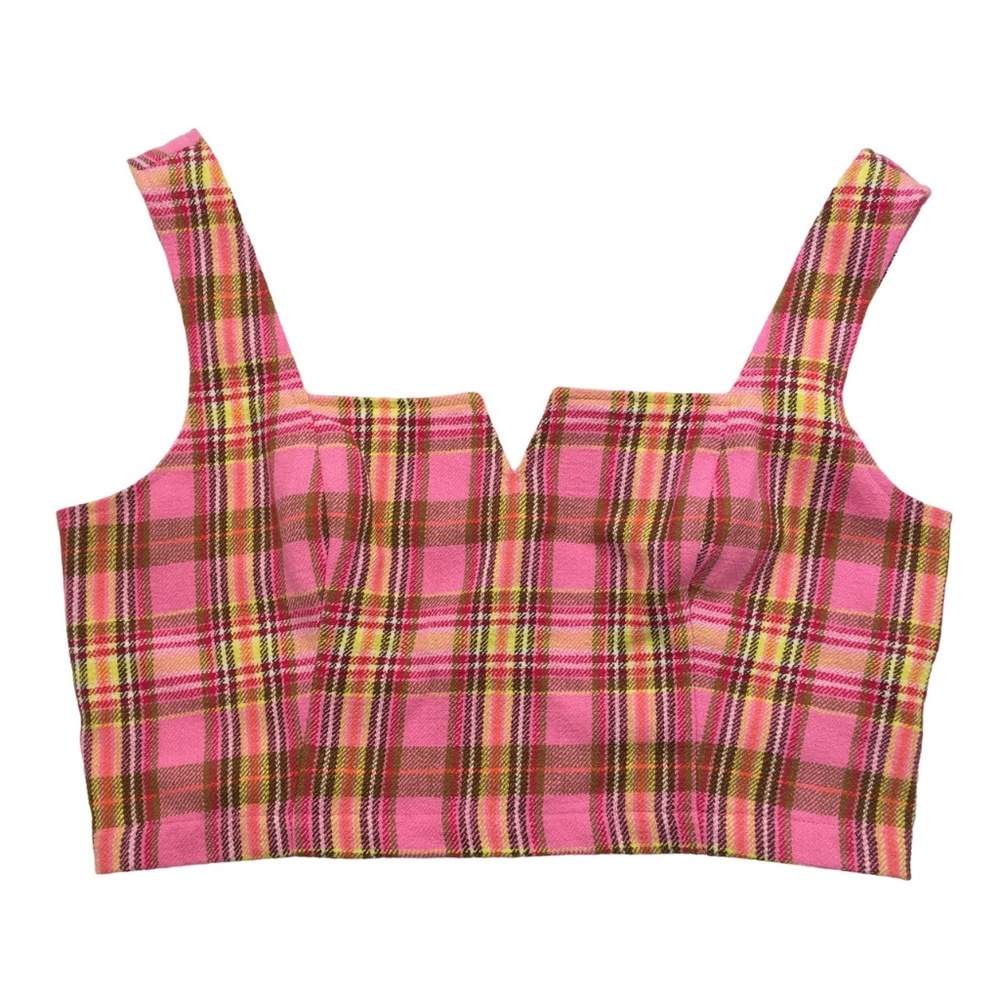 Maeve Structured Plaid Corset Top Anthropologie 12